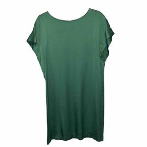 Theory Green Cap Sleeve‎ Satin Shift Dress 12 Preppy Classic Day Casual Office